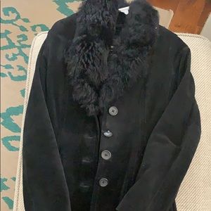 Banana Republic long thick suede coat